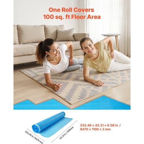 Sous Couche Parquet, 27,9 m², Sous-couche Isolante 3 PCS x 9,3 m², 2 mm, Mousse EPE, Film PE Imperméable, Insonorisation Anti-humid… (1/5)