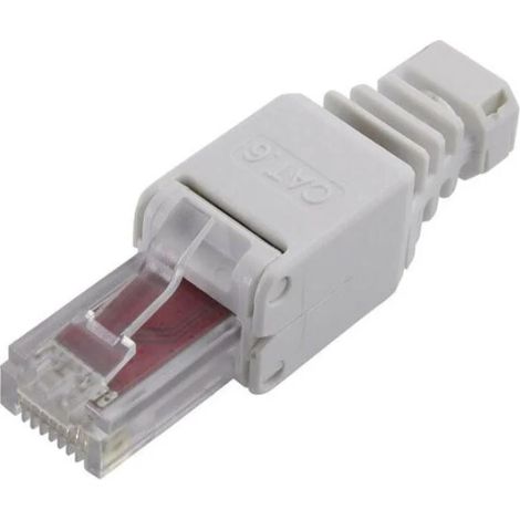 Connettore maschio RJ45, Cat 6 TRU COMPONENTS 1515263 RJ45 maschio, dritto grigio 1 pz. S935821