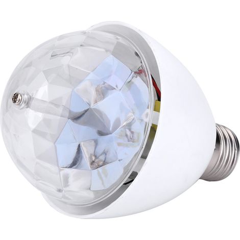 Ampoule LED RGB rotative multicolore 3W E27 pour scène, idéale pour les fêtes, les DJ et les discothèques. (1/5)