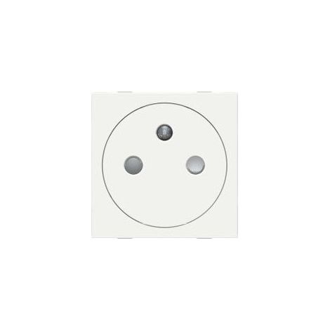 Enchufe empotrado de 2 polos + T, único - 90° - 16A - Blanco