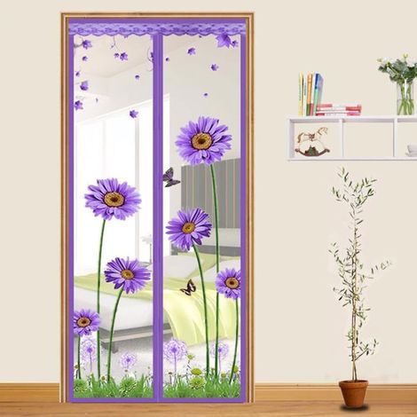 Mosquitera magnética para puertas y ventanas, mosquitera magnética deslizante para ventanas, cortina magnética para puertas, antimosquitos, 90x210 cm (1/5)