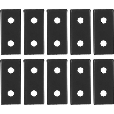 Équerre de fixation plate aluminium 2 trous, lot de 10, antidérapante et résistante à la corrosion, support de connexion métallique pour table 2020, robuste et durable. (1/5)