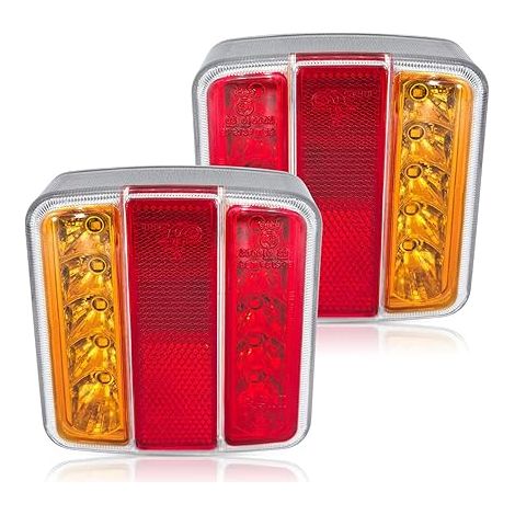 Feux de Remorque LED 12 V 24 V Imperméable avec Feu Stop, Clignotants, Position, Eclairage de Plaque d'immatriculation, Réflecteurs (1/5)
