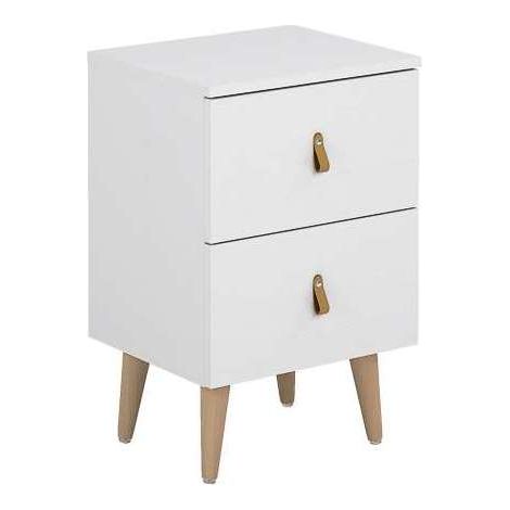 Mesita Tokio con 2 cajones en blanco poro. 61 cm(alto), 40 cm(ancho), 34 cm(fondo) (1/5)