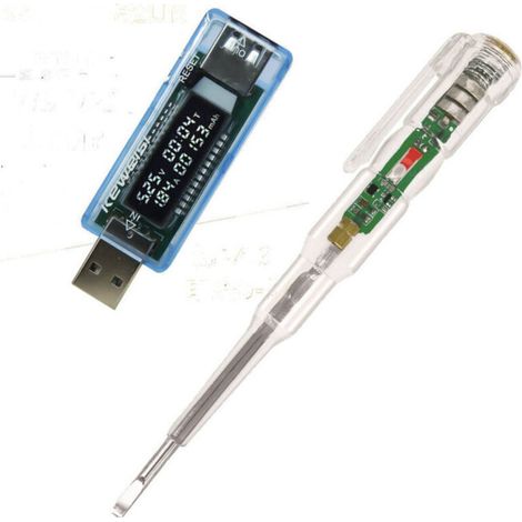 LCD USB courant tension médecin chargeur capacité testeur mètre batterie externe et un stylo de test (1/4)