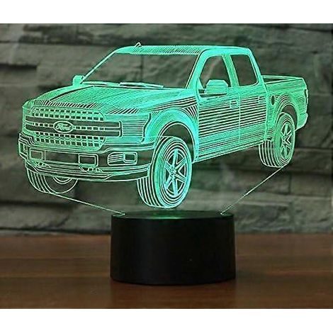 3D-Tisch-/Schreibtischlampe in Form eines Lastwagens/Autos, optische Täuschung, 7 wechselnde Farben, LED, ideales Geschenk für Weihnachten, Zuhause, Geburtstag oder jeden anderen besonderen Anlass für (1/4)