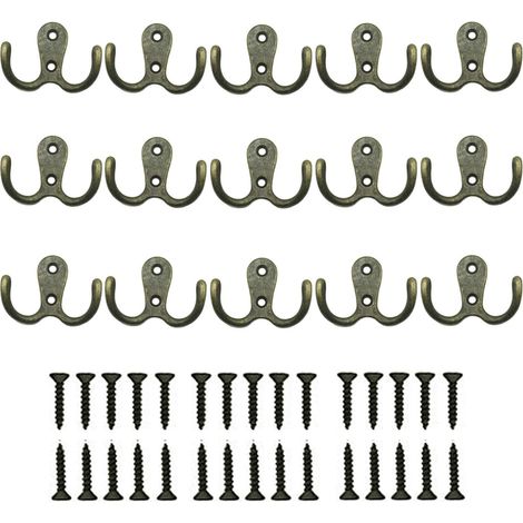 Cintres, 20 crochets doubles en métal et rangement pour cintres (1/4)