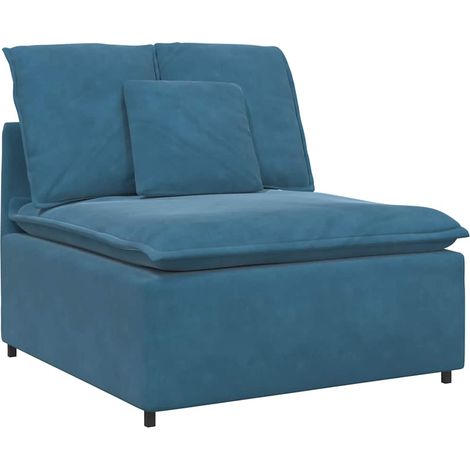 Modulo Centrale Divano Modulare con Cuscini Blu 100 cm vidaXL