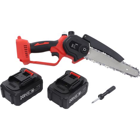 Tronçonneuse mini sans fil 20 cm avec batterie et chargeur, scie à bois portable domestique, prise US 100-240 V (1/5)