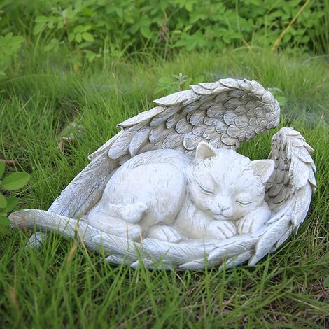 Gedenkstatue einer Katzenengelsfigur zum Gedenken an unseren