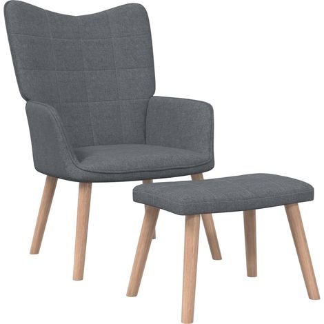 vidaXL Poltrona Relax con Poggiapiedi Grigio Scuro in Tessuto