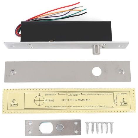 12-V-Elektroriegelschloss, NC-Modus, elektronisches Sicherheits-Einsteckschloss mit Verzögerung für die Türzugangskontrolle (1/5)