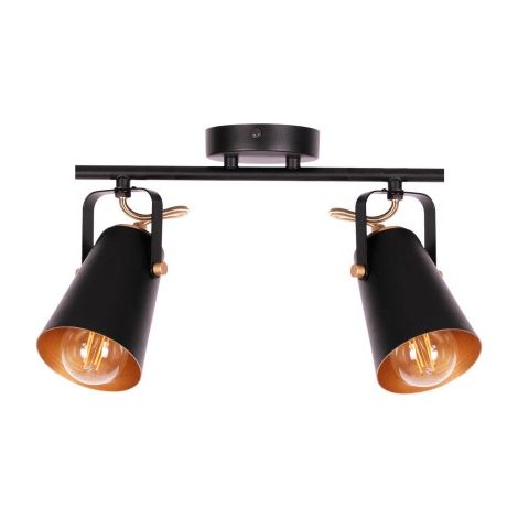 Plafonnier spot rail Kaja NOKA K-8115 2xE27 métal noir