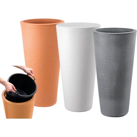 VASE EN RÉSINE TIRSO PLUS TERRACOTTA DIAMÈTRE 40XH78 CM