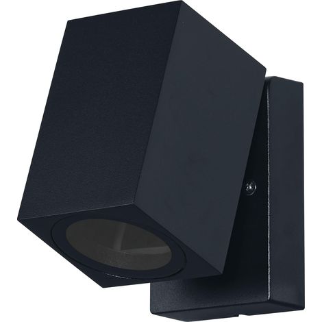Applique d'extérieur, noire,  peut être équipée d'une lampe normale ou intelligente, tête orientable, protection IP65 (1/4)