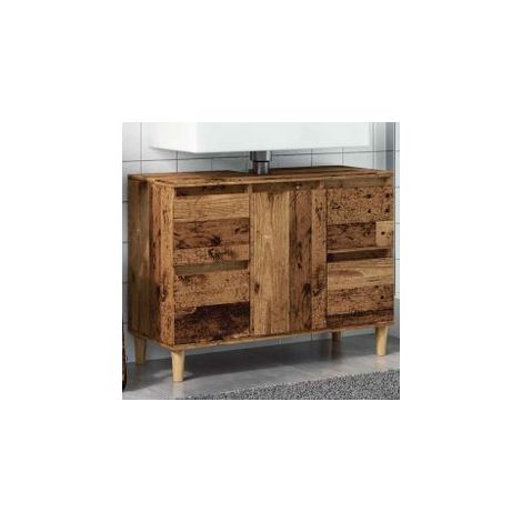 Armoire d'évier vieux bois 80x33x60 bois d'ingénierie