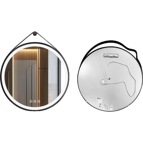 Miroir de Salle de Bain Éclairé, Capteur Tactile, Anti-Buée, 70cm (28inch), Aluminium-b (1/2)