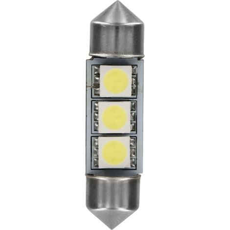 24V Led Series - 3 SMD x 3 chips - (C5W) - 10x36 mm - SV8,5-8 - 20 pz - Scatola - Bianco - Doppia polarità (1/4)