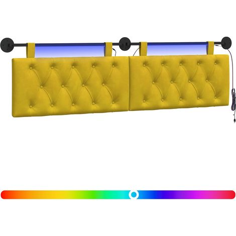 Cabecero colgante Con luz LED Amarillo Terciopelo vidaXL (1/5)