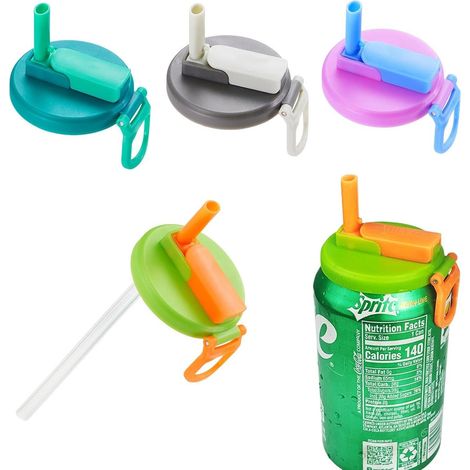 Lot de 4 couvercles multicolores pour canettes de soda. Sans BPA et réutilisables. Convient aux boissons en canette standard, bière, jus de fruits et sodas. Couleurs assorties. Étanches.-AquaForge