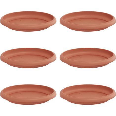 Maison Exclusive - Vassoio Rotondo per Fiori 6 pcs Rosso Mattone Ø 14 x 2 cm