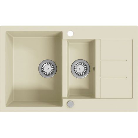 Maison Exclusive - Lavello da Cucina in Granito Vasca Doppia Beige