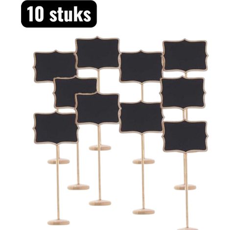 Lot de 10 mini tableaux noirs décoratifs pour présenter plantes fleurs et petits messages lors de mariages buffets et décoration intérieure couleur noire (1/5)