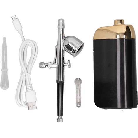 Pulvérisateur de brouillard facial de charge d'usb portatif sans fil d'aérographe portatif facial d'oxygène pour la décoration de gteau noir (1/5)