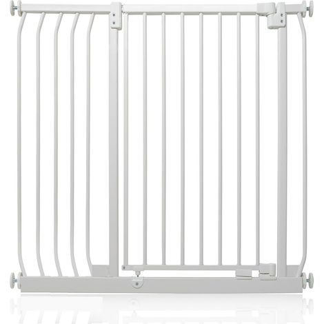 Safetots Barrière De Sécurité Extra Haute Elite, 98cm - 107cm, Hauteur Extra Haute De 96.8cm, Couleur Blanc Mat