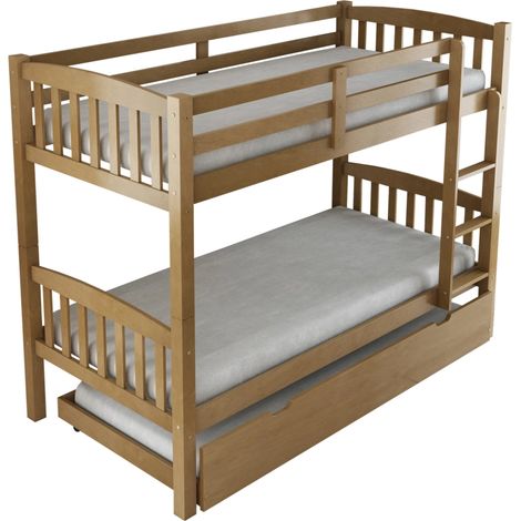 letto a castello bellahome "tolosa" in pino massello miele 201,5x97,5x156 cm (1/4)