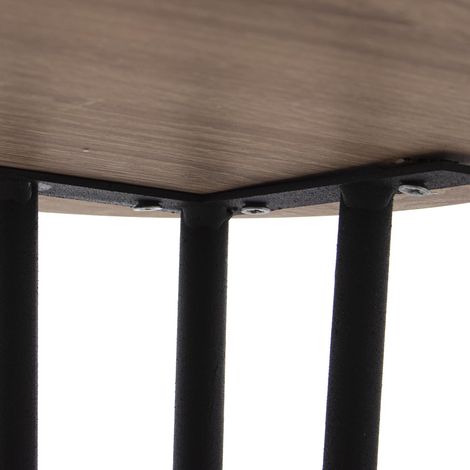 Table d'entrée Bois et métal 120 x 40 x 91 cm, étagère 106 x 28 x 1,8 cm, Chêne et Noir, 120x40x91cm, 106x28x1,8cm (1/3)