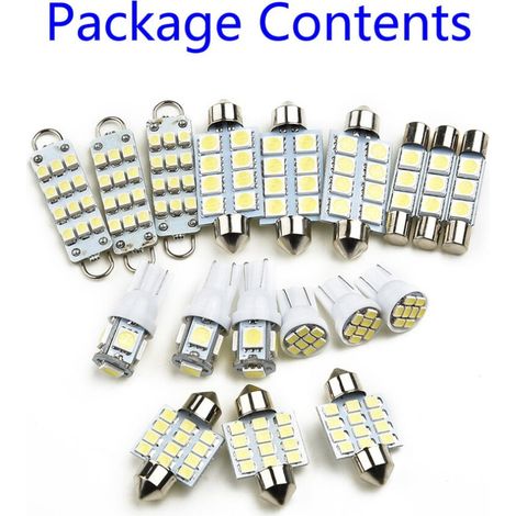 Kit di illuminazione interna a LED bianca da 18 pezzi per modelli Jeep Grand Cherokee WJ dal 1999 al 2004.