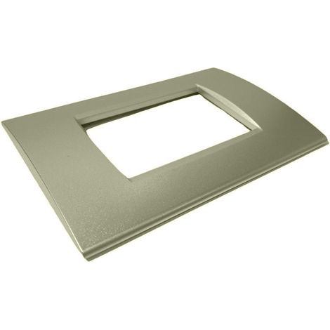 Placchetta per interruttore a 3 posti champagne cassetta 503 compatibile con bticino living light supporto cover (1/2)