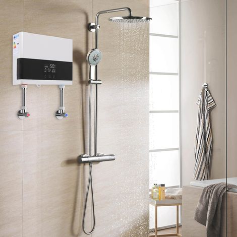Calentador de agua instantáneo eléctrico 220V, 6000W, calentador de agua eléctrico instantáneo, calentador de agua bajo encimera con pantalla digital, calentador de agua eléctrico a demanda para cocin (1/5)