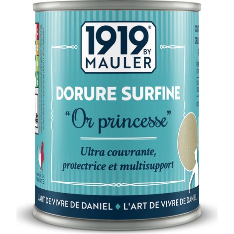 Peinture dorée multisupport 0,125L – Pigments métalliques véritables – Application intérieure et extérieure – Couvrante dès 2 couches – 1919 By Mauler