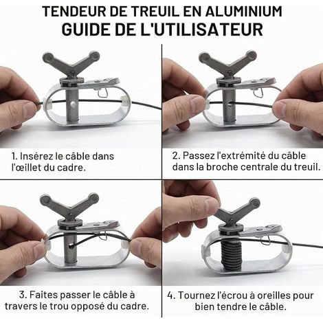 Aluminium Alloy Outdoor Clothes Line Tensioner Wire Tensioner Cable for Pool Tarpaulin Tent Camping Sailing Shade (1/4)