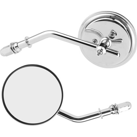 2 Stück Motorrad-Lenkerspiegel, Rückspiegel, Endstange, klappbar, rund, 360° verstellbar (1/5)
