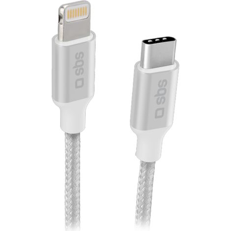 SBS TECABLELIGTC1BW Lightning-Kabel 1 m Silber