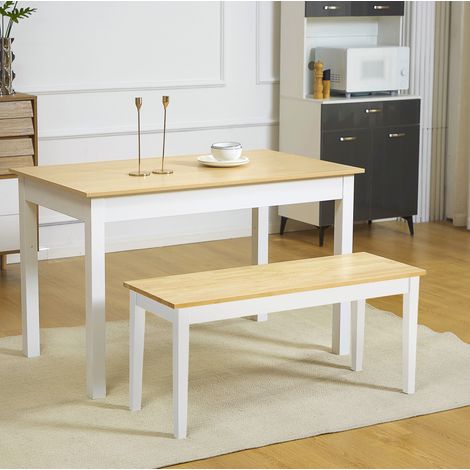 Banc 2 places en bois de pin blanc, 102 x 36 x 45 cm, charge max. 220 kg, REDOM (1/5)