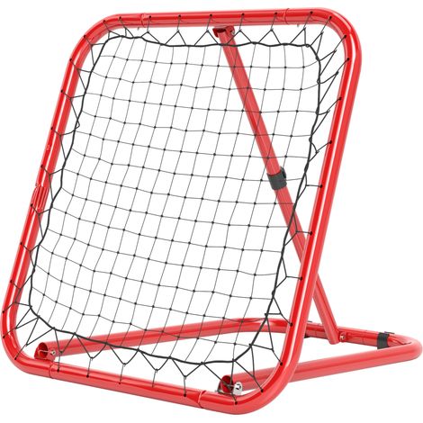 Filet de rebond football pliable réglable 5 positions métal rouge 78x84x65-78cm