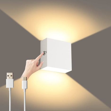 Applique murale à intensité variable, tactile, rechargeable par USB. (1/5)