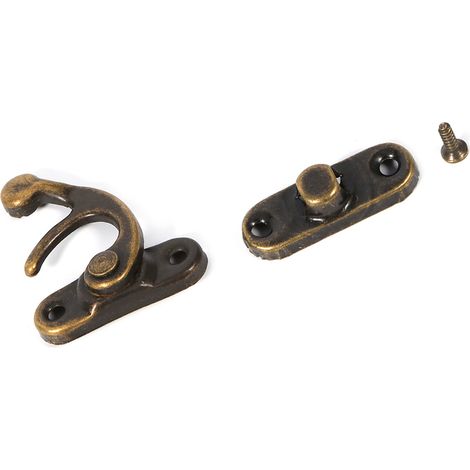 Cierres a presión para cajas de madera vintage – Juego de 12 cierres a presión en bronce u oro con tornillos para cajas de joyería y regalos. (1/5)