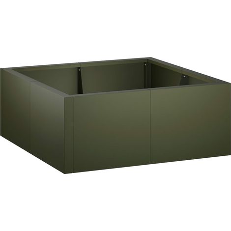 vidaXL Muro di contenimento 4 pz 100 x 100 x 30 cm Acciaio Verde Oliva (1/5)