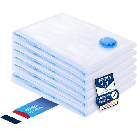 Sacs de Rangement sous Vide [6 Pièces] de Taille (80x100 cm) - Sacs de Rangement sous Vide pour Vêtements et Couettes - pour Économiser de l'Espace (1/5)