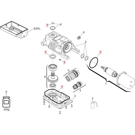 FAAC GENIUS 63003368 Kit Confezione Guarnizioni Per Motore Roller 770 Ricambio (1/3)