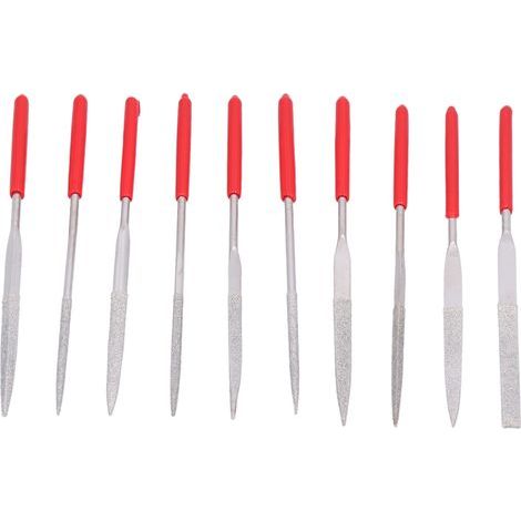 Set of 10 mini diamond-tipped polishing and engraving tools for jewelry, precise hand tool made of steel and plastic (1/5)
