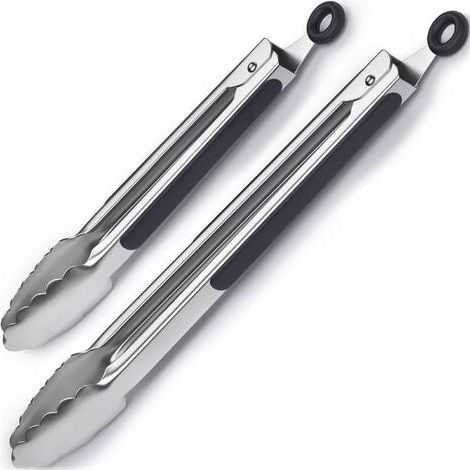 royaluxe - Pince Barbecue Pince Cuisine en Acier Inoxydable et Silicone Résistant à la Chaleur Set de 2 (1/4)
