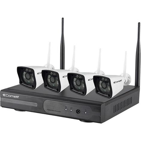 Kit De Vidéoprotection Wikit040a - 1 Enregistreur Vidéo Wi-fi - 4 Caméras Ip Wi-fi All-in-one