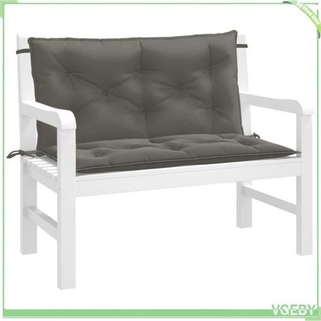 4002587 Coussins de banc de jardin lot de 2 gris foncé mélangé tissu (1/5)