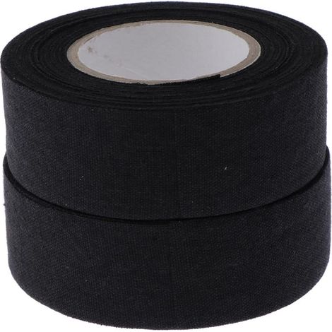Bandes de Grip en Coton Noir pour Hockey, Lot de 2 Rouleaux 2.5 x 25 m pour Crosse et Raquette (1/5)